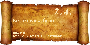 Kolozsváry Áron névjegykártya