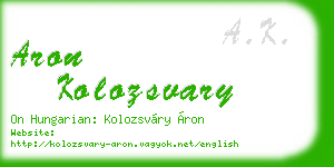aron kolozsvary business card